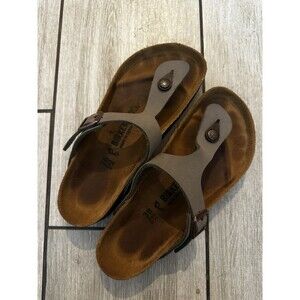 Birkenstock Gizeh Thong Sandal Size 38 Grey Leather Summer Festival